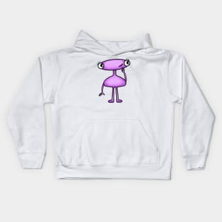 curious cute alien Kids Hoodie